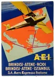 A.E.I. Aereo Espresso Italiana by Anónimo, Offset / Color lithograph on cardboard, Barabino & Graeve, Genova, sold Sep 2026