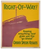 Right-of-way! by Henry Lee Jr., Color lithograph, Mather&Company, printed in USA, sold Sep 2026