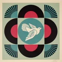 Geometric Black Dove by Shepard Fairey, Offset, unknown printer, sold Sep 2026