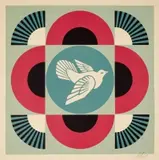 Geometric Red Dove by Shepard Fairey, Offset, unknown printer, sold Sep 2026