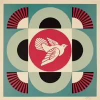 Geometric Blue Dove by Shepard Fairey, Offset, unknown printer, sold Sep 2026