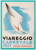 Viareggio / Carnevale by Uberto Bonetti, Color lithograph, Alinari, Firenze, sold Sep 2026