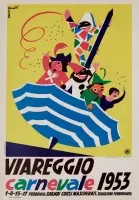 Viareggio Carnevale by Uberto Bonetti, Color lithograph, Vallecchi, Firenze - Roma, sold Sep 2026