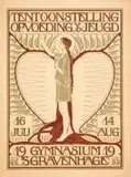 Tentoonstellin Opvoeding van de Jeugd / Gymnasium 's- Gravenhage by Johannes Dominicus Ros, Color lithograph, Lith, sold Sep 2026