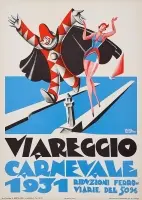 Viareggio / Carnevale 1931 (later reprint) by Uberto Bonetti, Color lithograph, Bertolozzi, Viareggio, sold Sep 2026