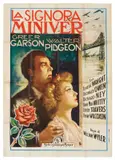 'Mrs. Miniver' starring Greer Garson and Walter Pidgeon by Józef Bohdan Dziekoński, Offset, Ripalta, Milano, sold Nov 2025