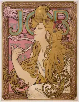 Job by Alfons Maria Mucha, Color lithograph, Imp, sold Mar 2025