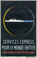 Services Express pour le monde entier by Lucio Fontana, Color lithograph, Barabino & Graeve, Genova, sold Mar 2025