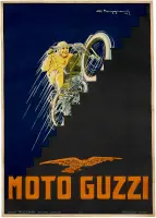 Moto Guzzi by Giorgio Muggiani, Color lithograph, Ed, sold Mar 2025