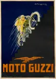 Moto Guzzi by Giorgio Muggiani, Color lithograph, Ed, sold Mar 2025