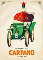Carpano / E la prima FIAT by Armando Testa, Color lithograph, Arti Grafiche Pirovano, Milano, sold Mar 2025