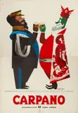 Carpano / Brindisi con Vittorio Emanele II by Armando Testa, Color lithograph, Arti Grafiche Pirovano, Milano, sold Mar 2025