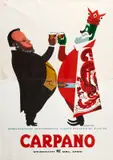 Carpano / Brindisi con Cavour by Armando Testa, Color lithograph, Arti Grafiche Pirovano, Milano, sold Mar 2025