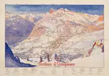 Cortina d'Ampezzo by Rudolf Parsch, Color lithograph, Ist, sold Mar 2025