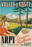 Vallée d’Aoste Arpy. Pension Bellevue by Anonimo Del Xx Secolo, Color lithograph, Ind, sold Mar 2025