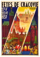 Fetes de Cracovie by Witold Chomicz, Color lithograph, Zaklady Graficzne, Krakowie, sold Mar 2025