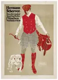 Hermann Scherrer by Ludwig Hohlwein, Color lithograph, Vereinigte Druckereien und Kunstanstalten, München, offered Apr 2024