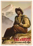 Val d’Aosta by Gino Boccasile, Color lithograph, Stab, sold Apr 2024