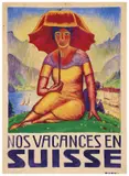 Nos vacances en Suisse by Anónimo, Tempera on paper sketch, offered Apr 2024