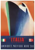 "Italia" società di navigazione by Giovanni Patrone, Color lithograph, Amilcare Pizzi, Milano, sold Apr 2024