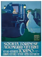 Società Torinese Automobili Elettrici / Torino by Marcello Dudovich, Color lithograph, Off, sold Apr 2024