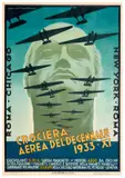 Crociera Aerea del Decennale by Luigi Martinati, Color lithograph, I, sold Apr 2024