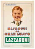 Lazzaroni / Biscotti di gran lusso by Anónimo, Color lithograph, Arti Grafiche F, offered Apr 2024