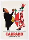Carpano / Brindisi con Cavour by Armando Testa, Color lithograph, Arti Grafiche Pirovano, Milano, sold Apr 2024