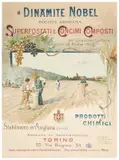 Dinamite Nobel, superfosfati e concimi composti by Giovanni Battista Carpanetto, Color lithograph, Lit, offered Apr 2024