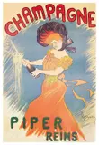 Champagne Piper Reims (later reprint) by Leonetto Cappiello, Color lithograph, printer unknown, sold Apr 2024