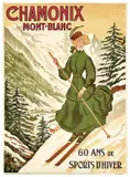 Chamonix Mont-Blanc (later reprint) by Abel Faivre, Color lithograph, Ed, sold Apr 2024