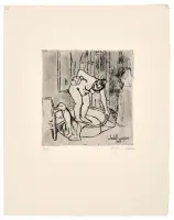 Catherine s’épongeant by Suzanne Valadon, Oil paint and drypoint on Velin BFK Rives paper, ed, sold May 2026