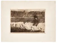 Lago con cigni by Umberto Boccioni, Etching, sold May 2026