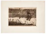 Lago con cigni by Umberto Boccioni, Etching, sold May 2026