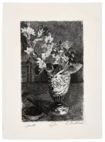 I Fioretti by Luigi Bartolini, Etching on Oxford paper, ed, sold May 2026