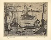 Il gondoliere by Luigi Bartolini, Etching and aquatint, ed, sold May 2026