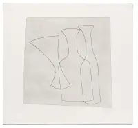 Two bottle & glass by Ben Nicholson, Etching and aquatint on Velin Rives paper ed, sold May 2026