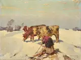 Mountain landscape by Stepan Fedorovich Kolesnikov, Oil on canvas, sold May 2026