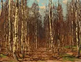 Forest by Stepan Fedorovich Kolesnikov, Oil on canvas, sold May 2026