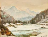 Prima neve di novembre a Servoz (Chamonix) (Sallanches) by Angelo Abrate, Oil on panel, offered May 2026