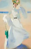 Woman with parasol by Marcello Dudovich, Pastel and tempera on paper, sold May 2026