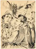 Men in arms by Aligi Sassu, Watercolour painting on paper, offered May 2026