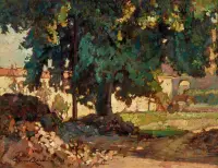 Landscape by Gino Romiti, Oil on panel, sold May 2026