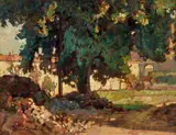 Landscape by Gino Romiti, Oil on panel, sold May 2026