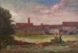 Landscape by Carlo Carrà, Oil on canvasboard, offered May 2026