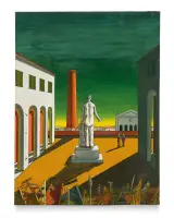 Piazza d'Italia con squadre metafisiche (Malinconia d'autunno) by Giorgio de Chirico, Oil on canvas, sold May 2026