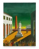 Piazza d'Italia con squadre metafisiche (Malinconia d'autunno) by Giorgio de Chirico, Oil on canvas, sold May 2026