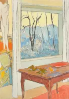 Interno esterno studio by Francesco Menzio, Oil on panel, sold May 2026