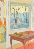 Interno esterno studio by Francesco Menzio, Oil on panel, sold May 2026
