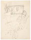 Studi vari figurativi by Lucio Fontana, Pencil on paper, sold May 2026